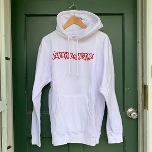 fucking awesome white hoodie, size M
